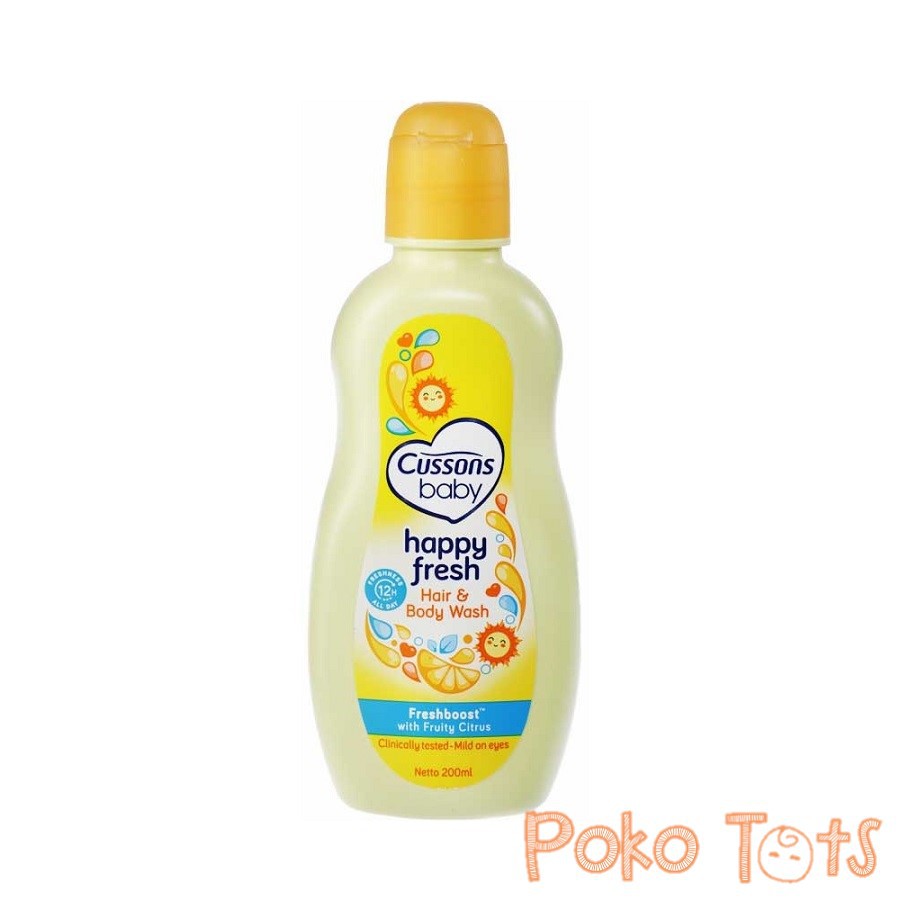 Cussons Baby Hair and Body Wash Happy Fresh 200ml Sabun Mandi Shampo Bayi