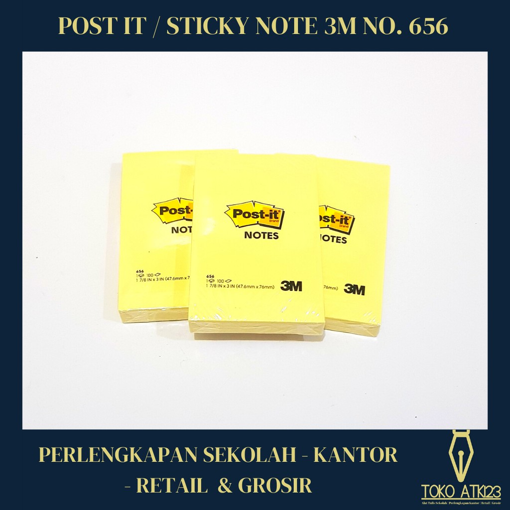 Post It / Sticky Note Merk 3M No. 656 Warna Kuning