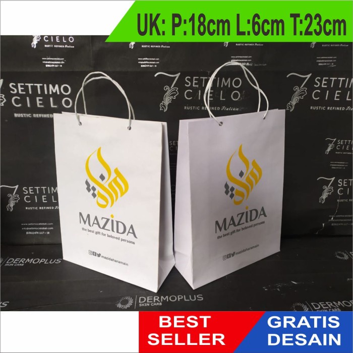 

NEW Paperbag Custom Tas Kertas Custom Free Desain Bahan Kraft Putih