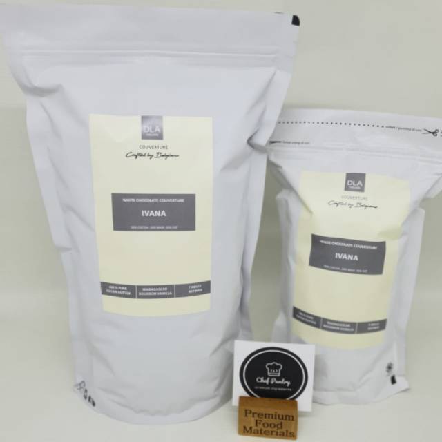 

Coklat Couverture White Chocolate DLA Natural IVANA 1000 gr