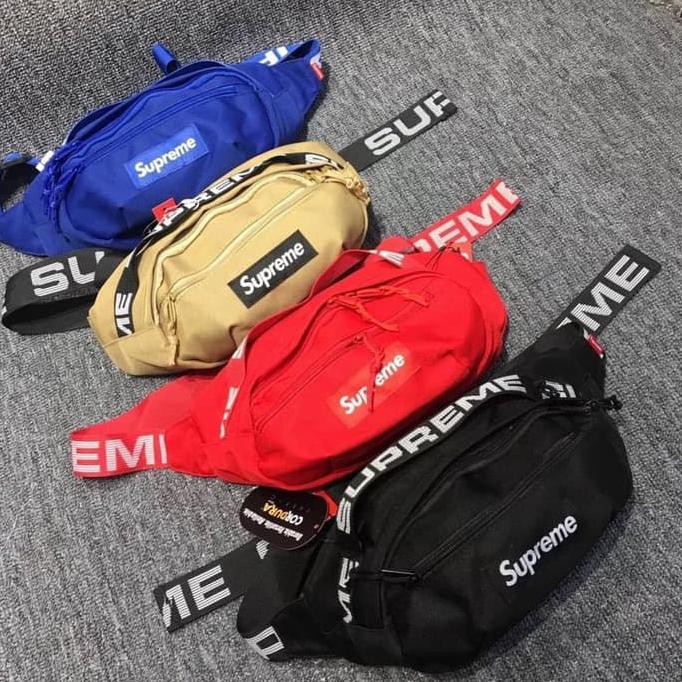 Tas Waistbag Supreme / Waist Bag Supreme / Tas Selempang Supreme SS18 - Hitam