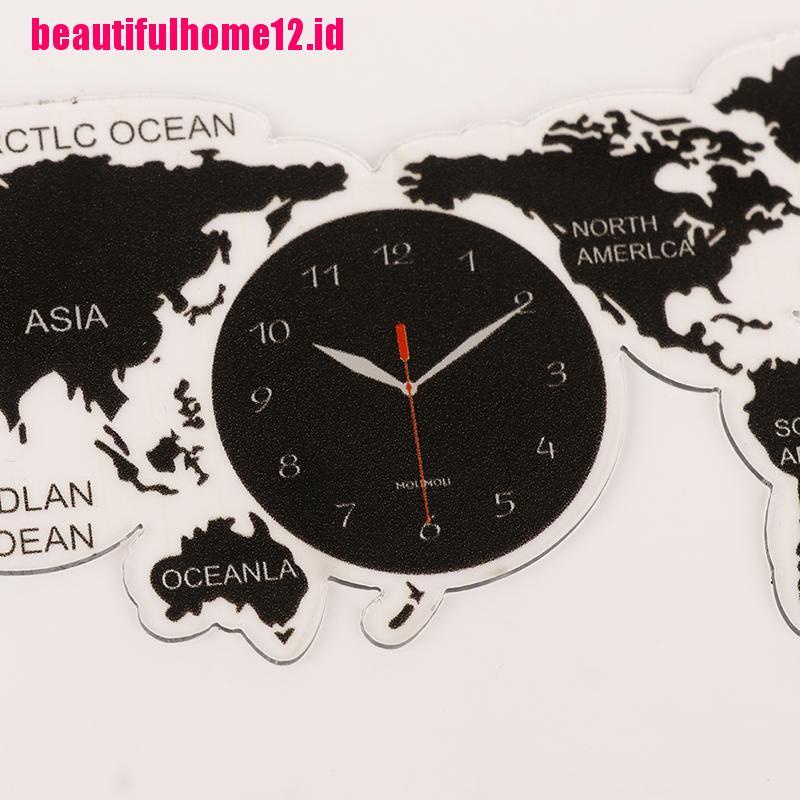 【beautifulhome12.id】1:12 Dollhouse Dollhouse Miniature Props Clock Mini Simulation World Map Clock