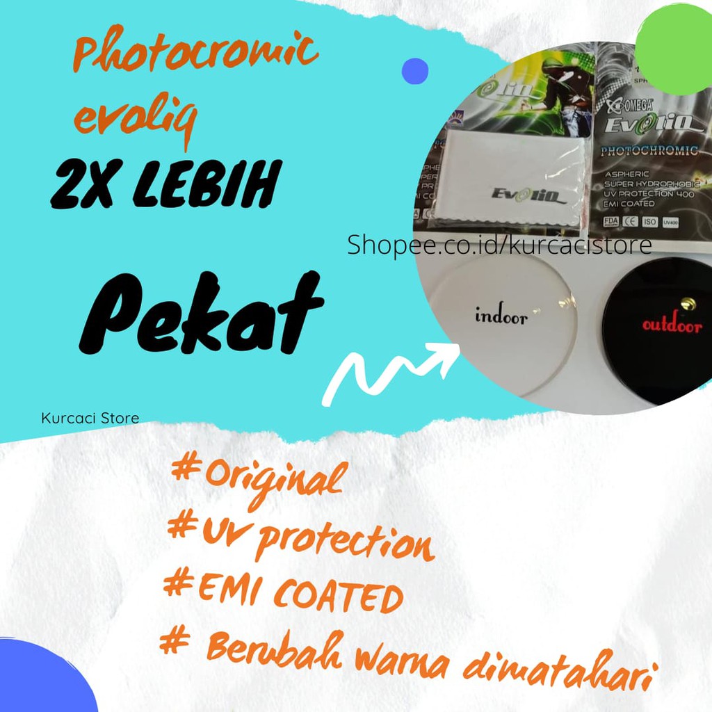 LENSA PHOTOCROMIC EVOLIQ ORIGINAL JAPAN ANTI RADIASI ANTI UV TAHAN GORES 2x lebih pekat  (16)