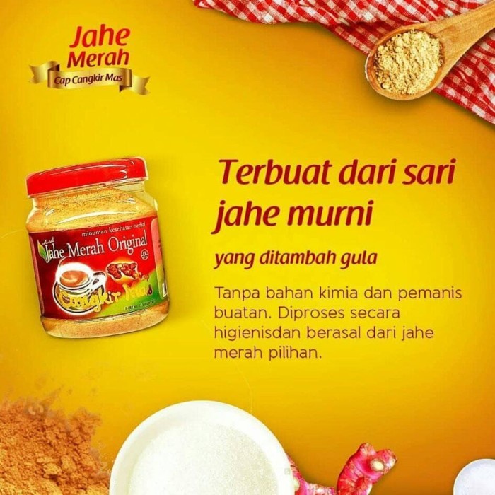 

TRADISIONALMINUMAN- JAHE MERAH CANGKIR MAS ORIGINAL -MINUMAN-TRADISIONAL.