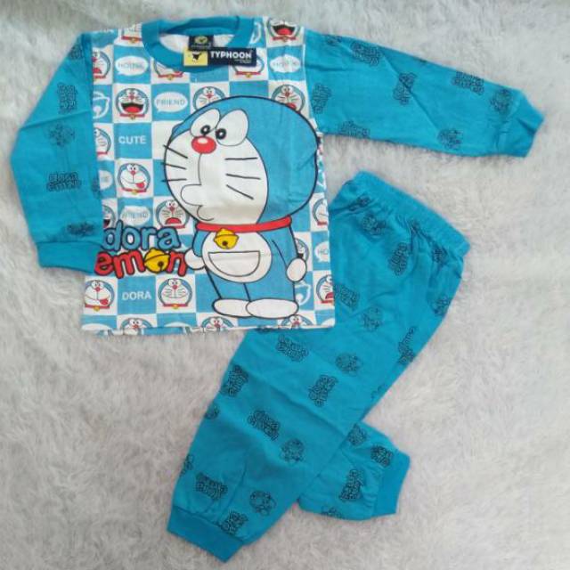 PP TYPHOON BY HAYAMI / SETELAN BAJU PANJANG ANAK LAKI / BAJU ANAK MOTIF DORAEMON / BAJU TIDUR ANAK