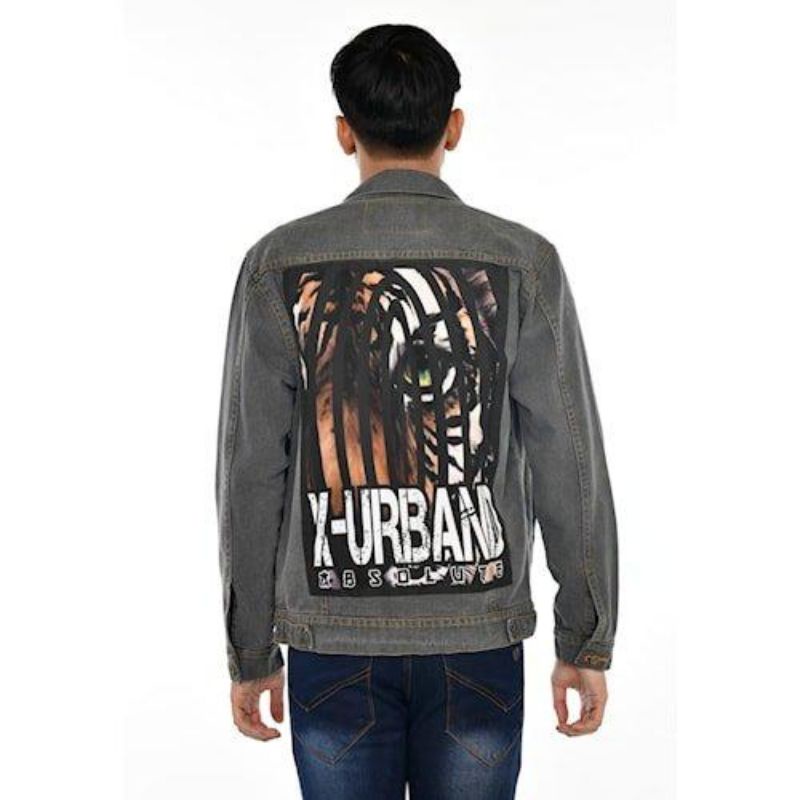 Jaket Jeans Grey Pria X Urband Abosolute Macan