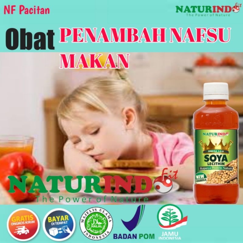 OBAT NAFSU MAKAN ANAK DAN DEWASA VITAMIN SOYA LECITHIN OMEGA 3-6-9 NATURINDO BISA COD