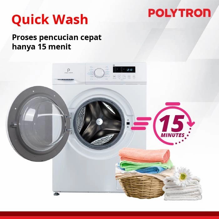 POLYTRON PFL 8051 Wonder Wash - Mesin Cuci Automatic Front Loading 8Kg