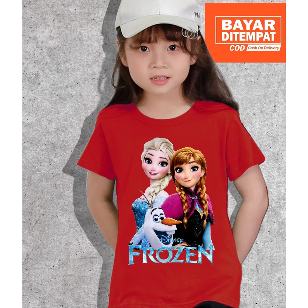 baju kaos lengan pendek anak-anak | baju kaos frozen anak perempuan | baju frozen anak | baju frozen