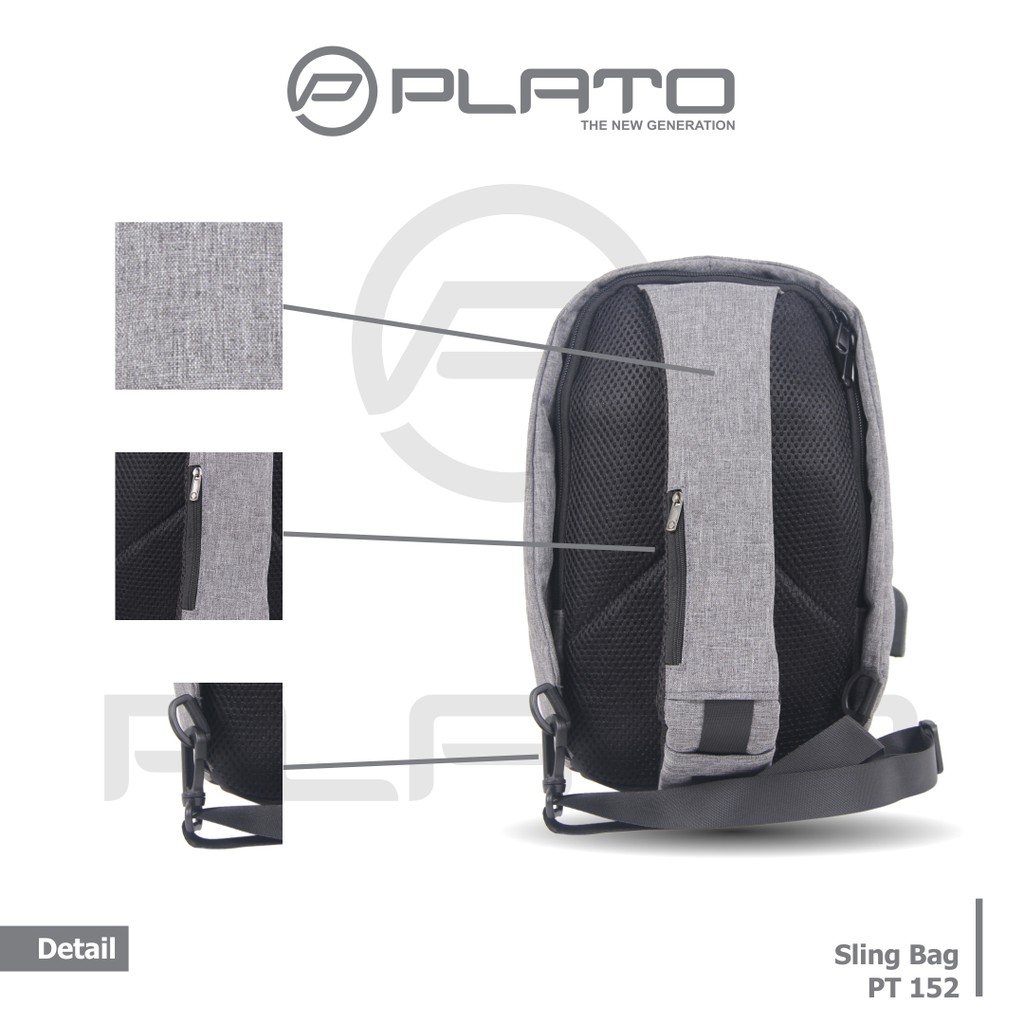 [KLIKTAS] Tas Selempang Pria USB Anti Maling Import PT152 Sling Bag Modern Fashion Murah Promosi