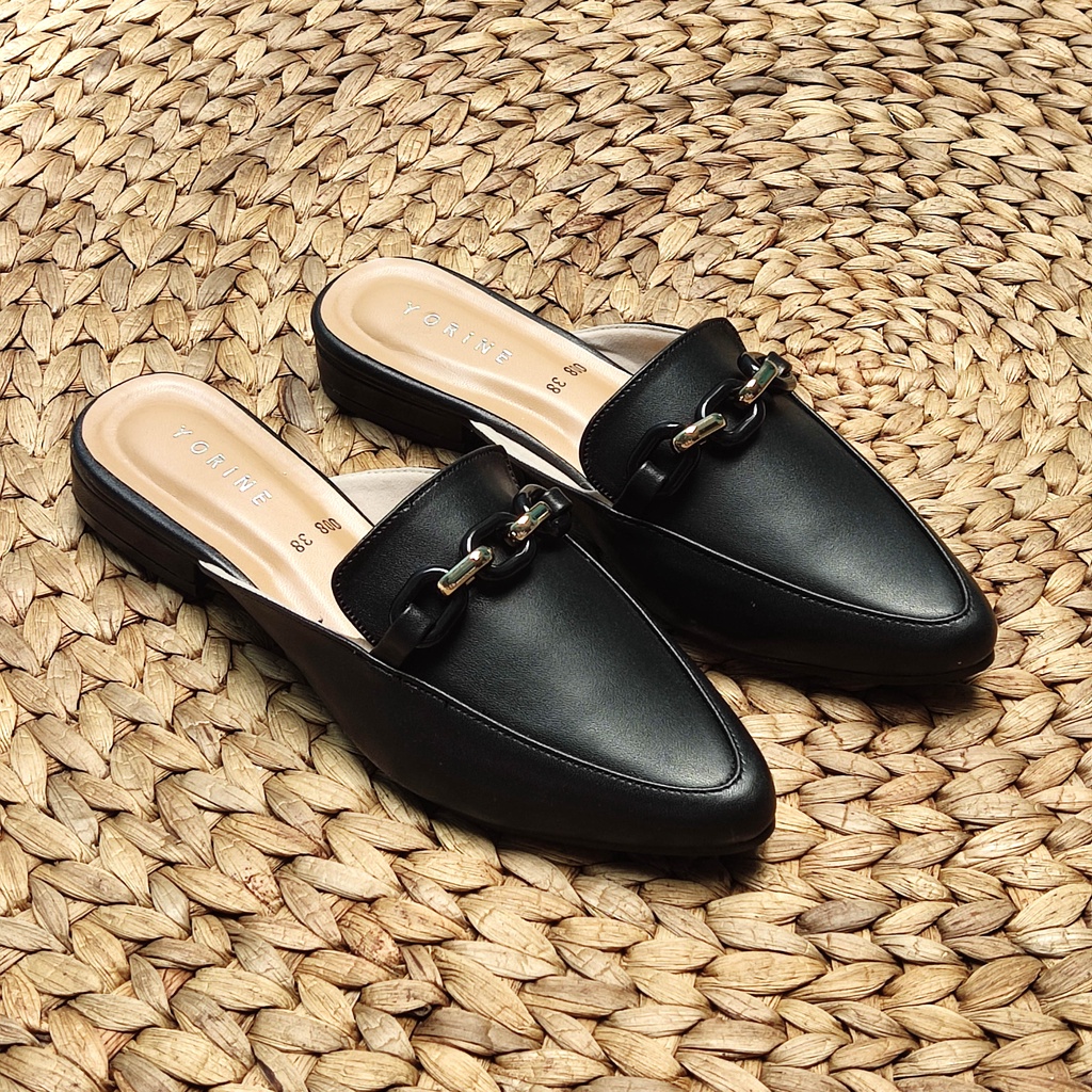 Flat Shoes Wanita Mules Selop Flat Model Bustong Kekinian Cocok Untuk Acara Formal Non Formal