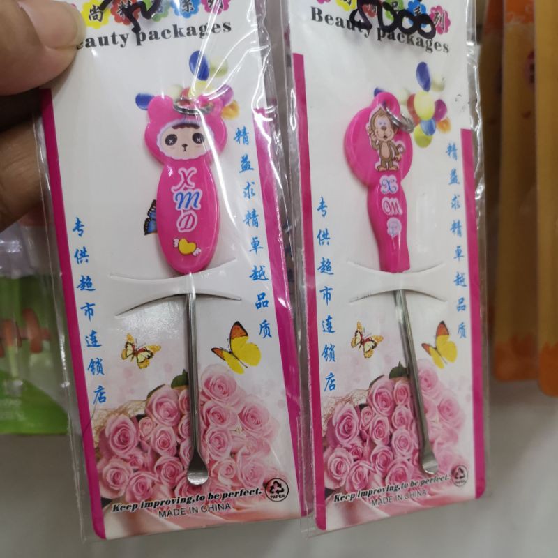 Alat pembersih telinga besi gagang
