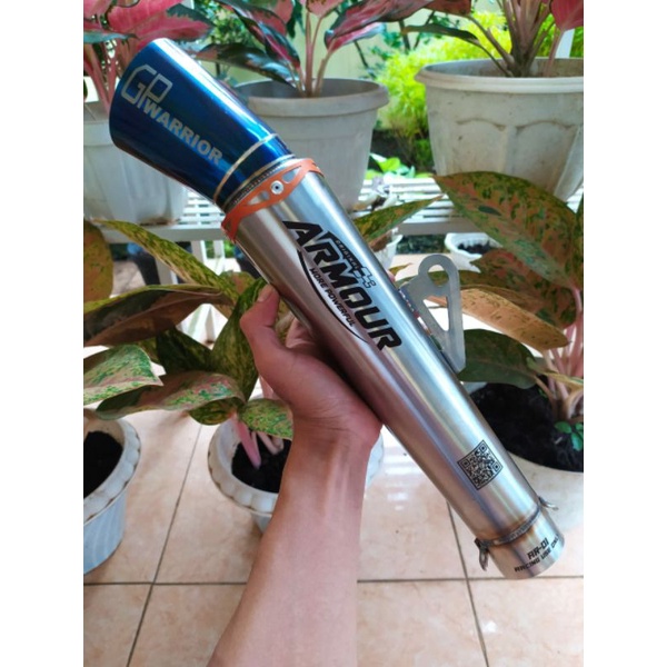 KNALPOT RACING ARMOUR PRO EXHAUST ORIGINAL DAENGSAI4 TYPE GP WARIOR BIG CONE PIPE MOTORCYCLE