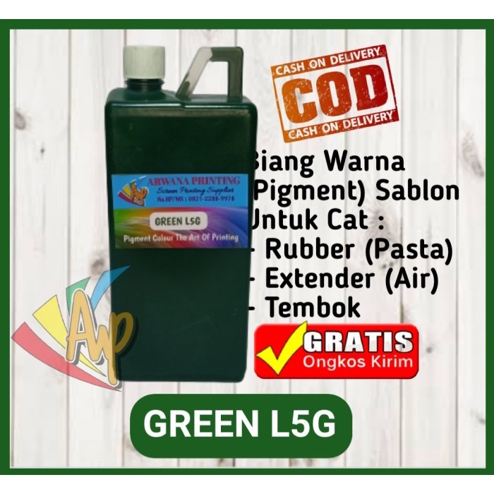 

Produk Terbaru Pigment Green L5G Biang Warna Sablon Hijau 100 Gram