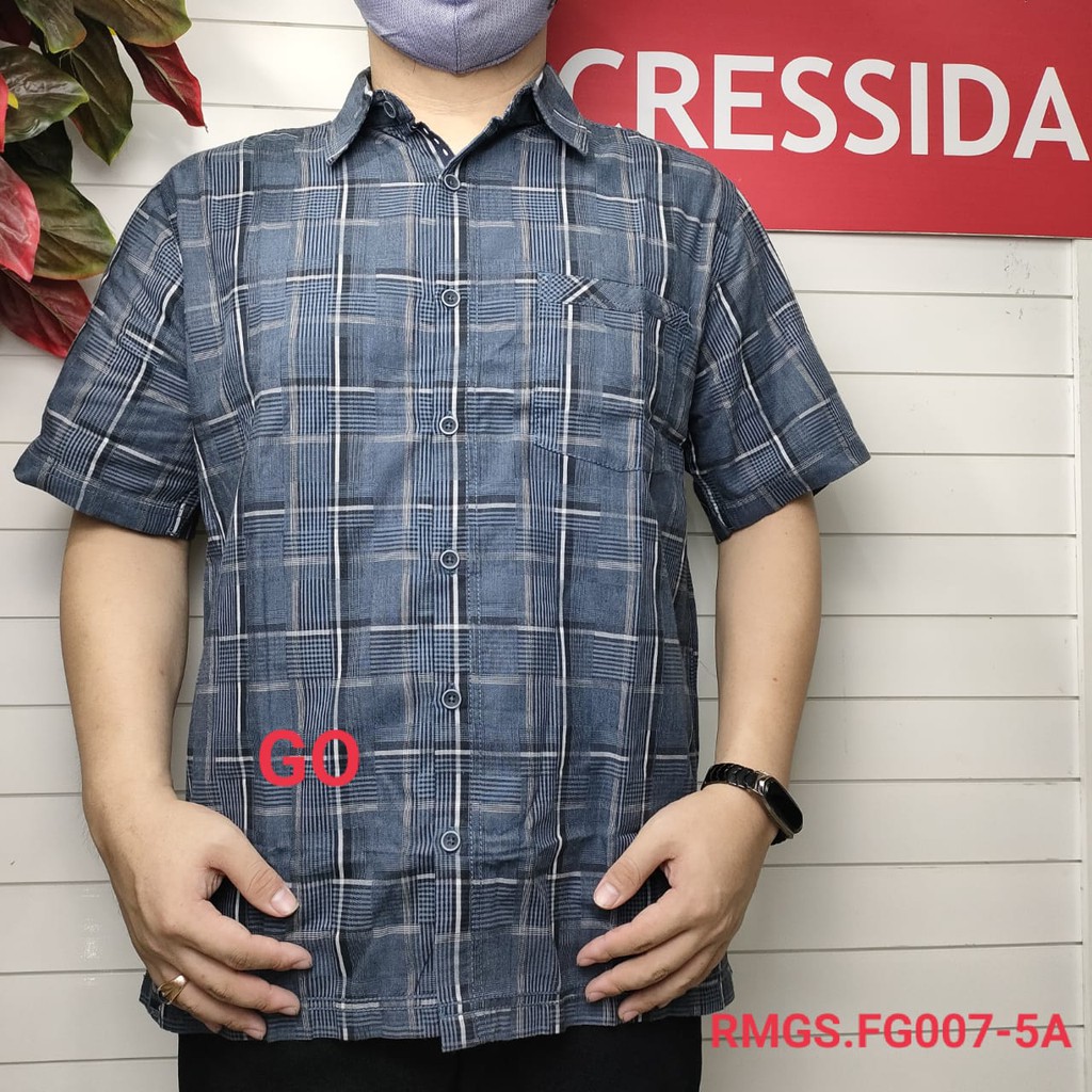 gof CRESSIDA KEMEJA PRIA REGULER Kemeja Casual Kemeja Lengan Pendek