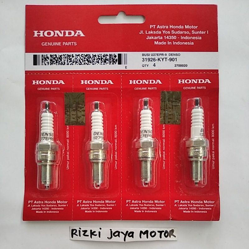 Busi injeksi U27EPR-9 DENSO supra x 125 fi revo fi vario 125 cbr 150 31926-KYT-901 asli AHM