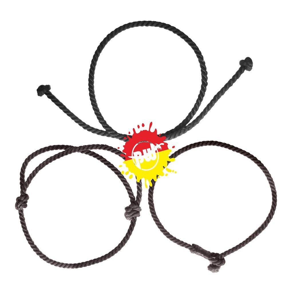 Gelang Hitam / Gelang Hitam Polos / Gelang Pria Wanita 3 Variasi