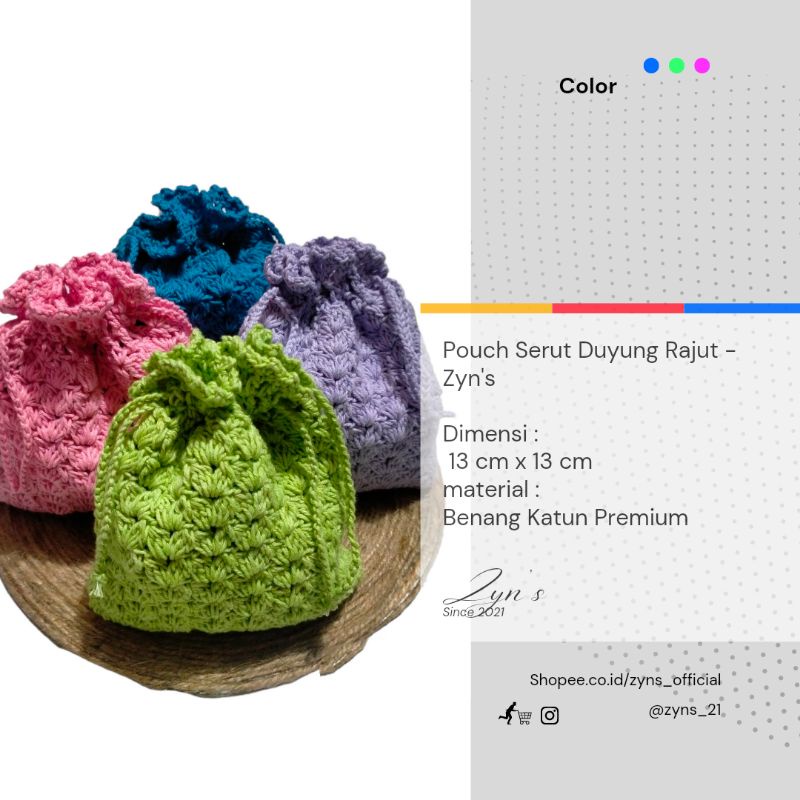 Pouch Serut Duyung Rajut