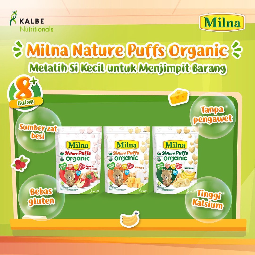 Milna Nature Puffs Puff Organic Snack Anak Bayi 8 Bulan Mpasi