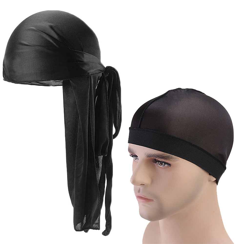 Durag Ikat Kepala Silk Durag Bandana Hip Hop Pirate Hat Bandana Chemo Cap