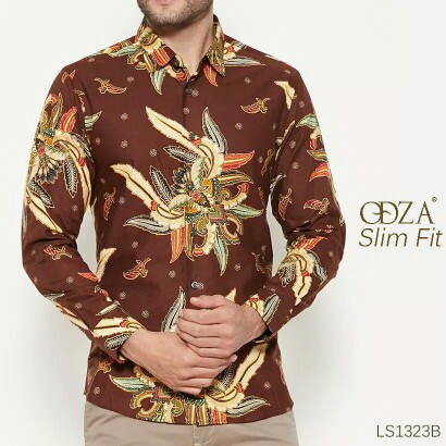 Odza Kemeja Batik Lengan Panjang Motif Modern Baju Atasan Batik Pesta Pria