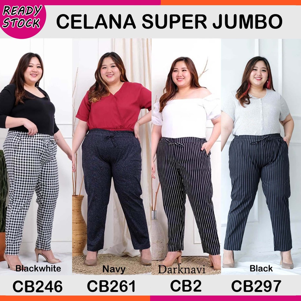 Terlaris Celana panjang wanita ukuran jumbo katun LD 80-140 cm