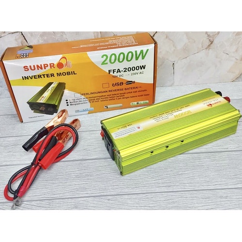 Power Inverter Mobil Sunpro FFA-2000W DC 12V - AC 220V / Inverter Sunpro 2000Watt Pengubah Arus DC ke AC