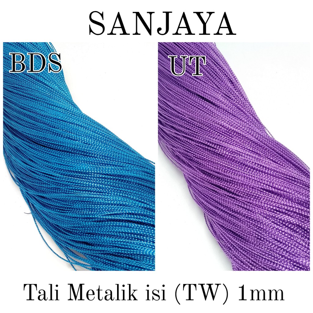 TALI METALIK WARNA / TALI LILIT / TALI KERAJINAN TANGAN / TALI DIY / TALI METALIK ISI (TW) 1MM