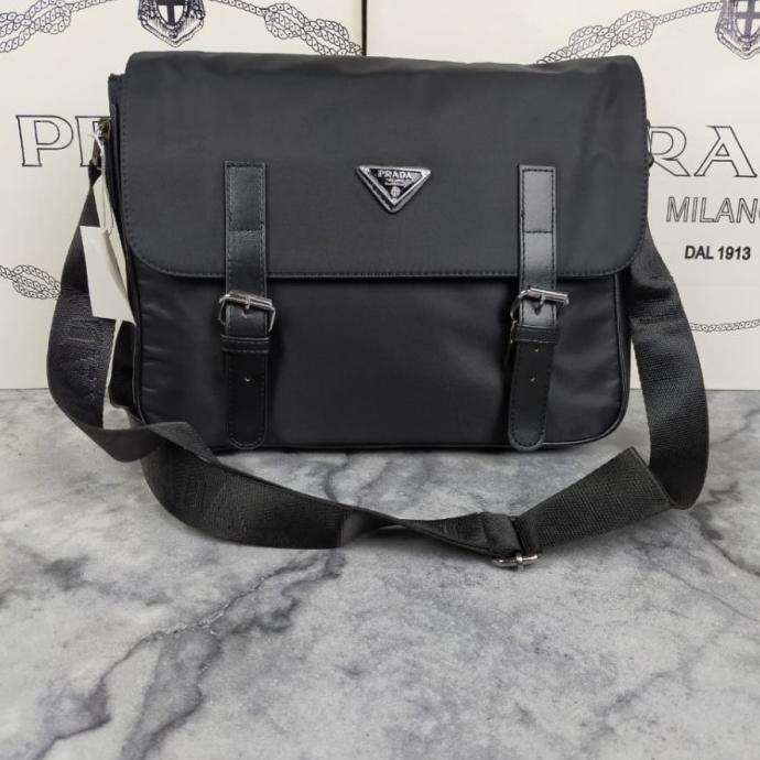 TAS SELEMPANG PRIA PRAD'A BRANDED MIRROR ORIGINAL TSP-135