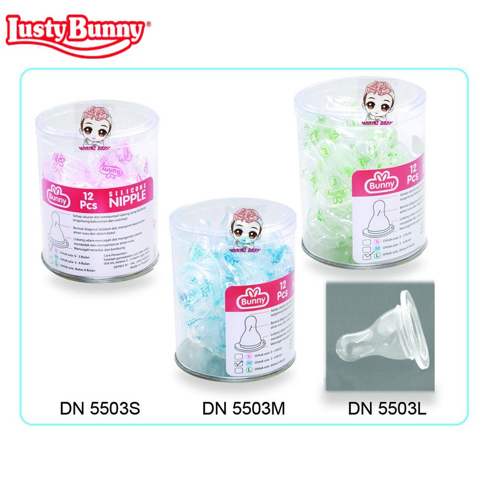 Lusty Bunny Silicone Nipple - Dot Bayi - Dot Botol Susu Bayi