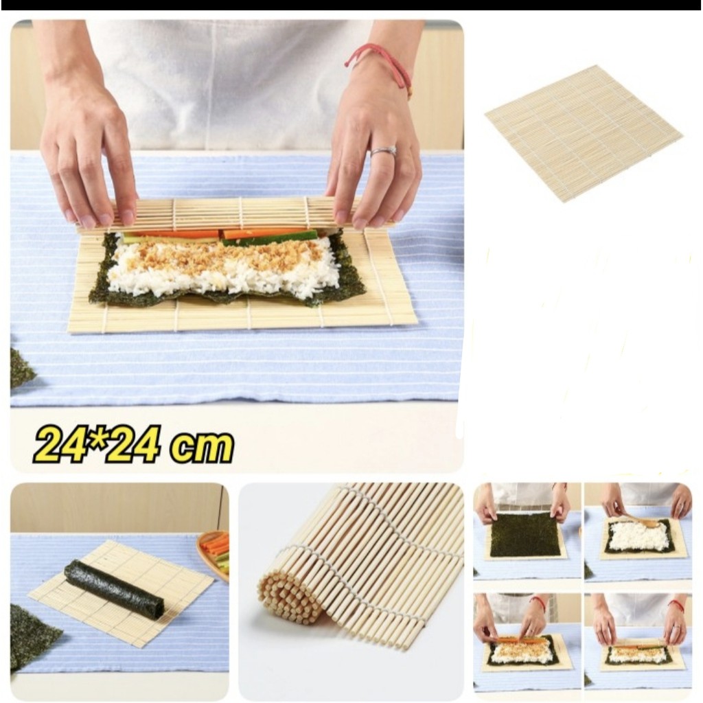 Tikar Bambu Penggulung Sushi Roller Kimbab Alas Gulung Sushi Roll Mat