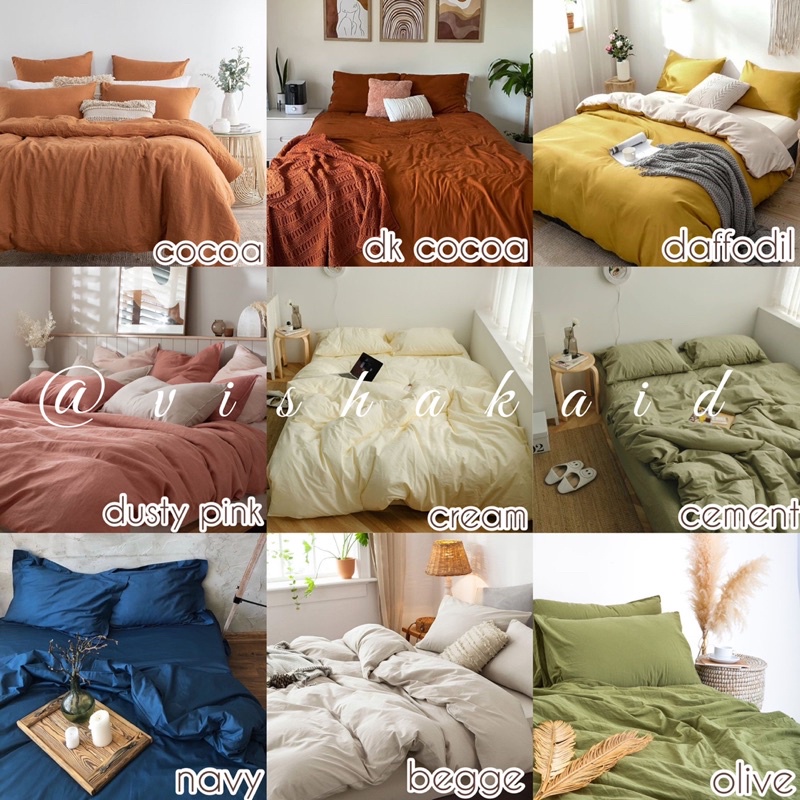 BEDCOVER SET POLOS/Bedcover+Sprei Polos Satu Warna