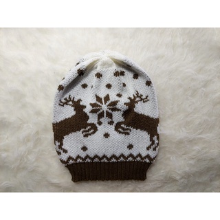 [PREMIUM] BEANIE HAT KUPLUK RAJUT DEWASA TEBAL MOTIF SNOW DEER