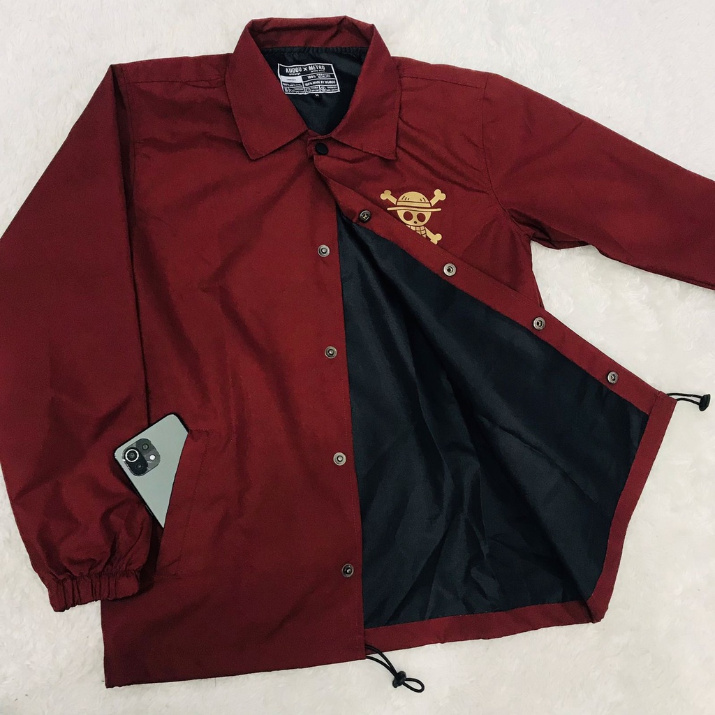 Jaket Coach Onepiece Gold Maroon Premium Unisex