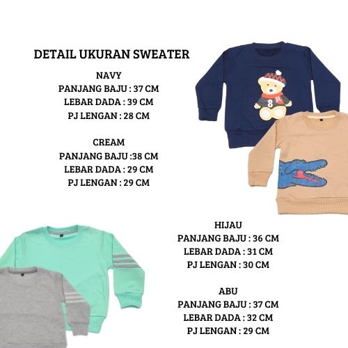 Jaket Bayi sweater bayi murah bahan flecee tebal | crewneck anak unisex murah | usia 0-2 tahun