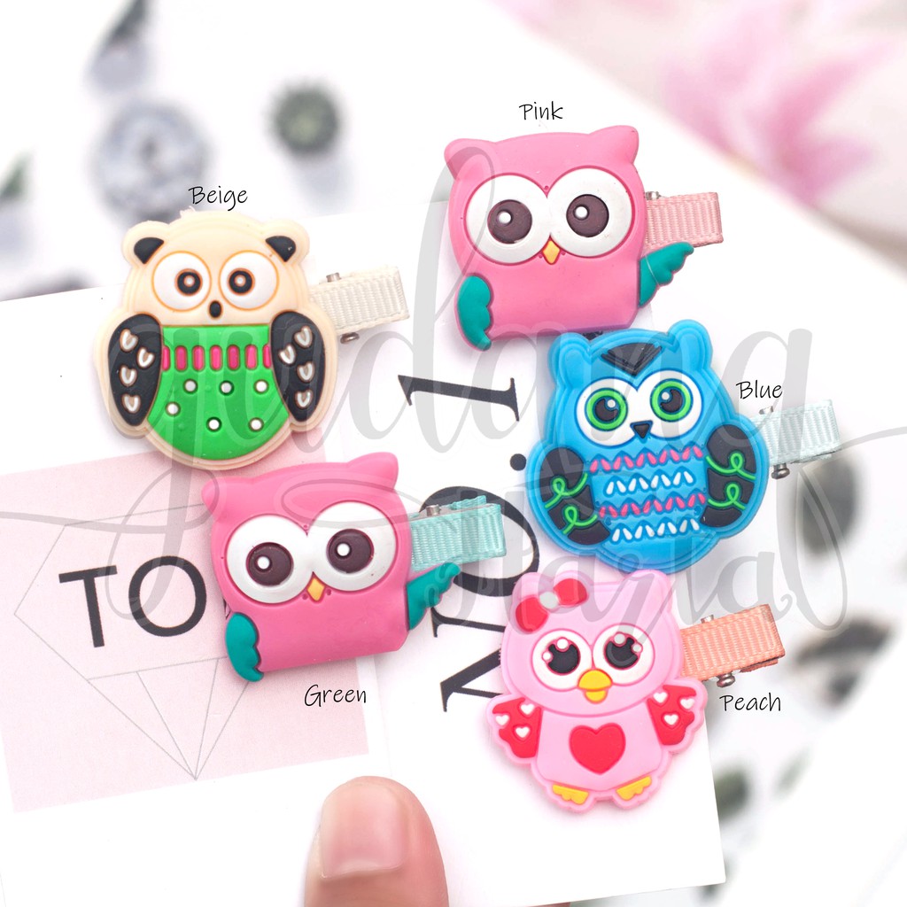 Jepit Rambut Anak Mini Owl SET ISI 2 Hairclip Anak Burung Hantu Unik GH 201061