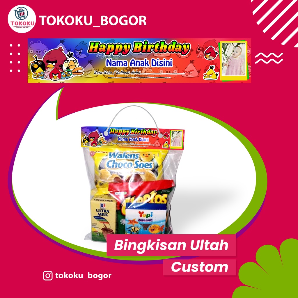 

LABEL TAS PLASTIK ULANG TAHUN 20X35 CM / PLASTIK SNACK ULTAH