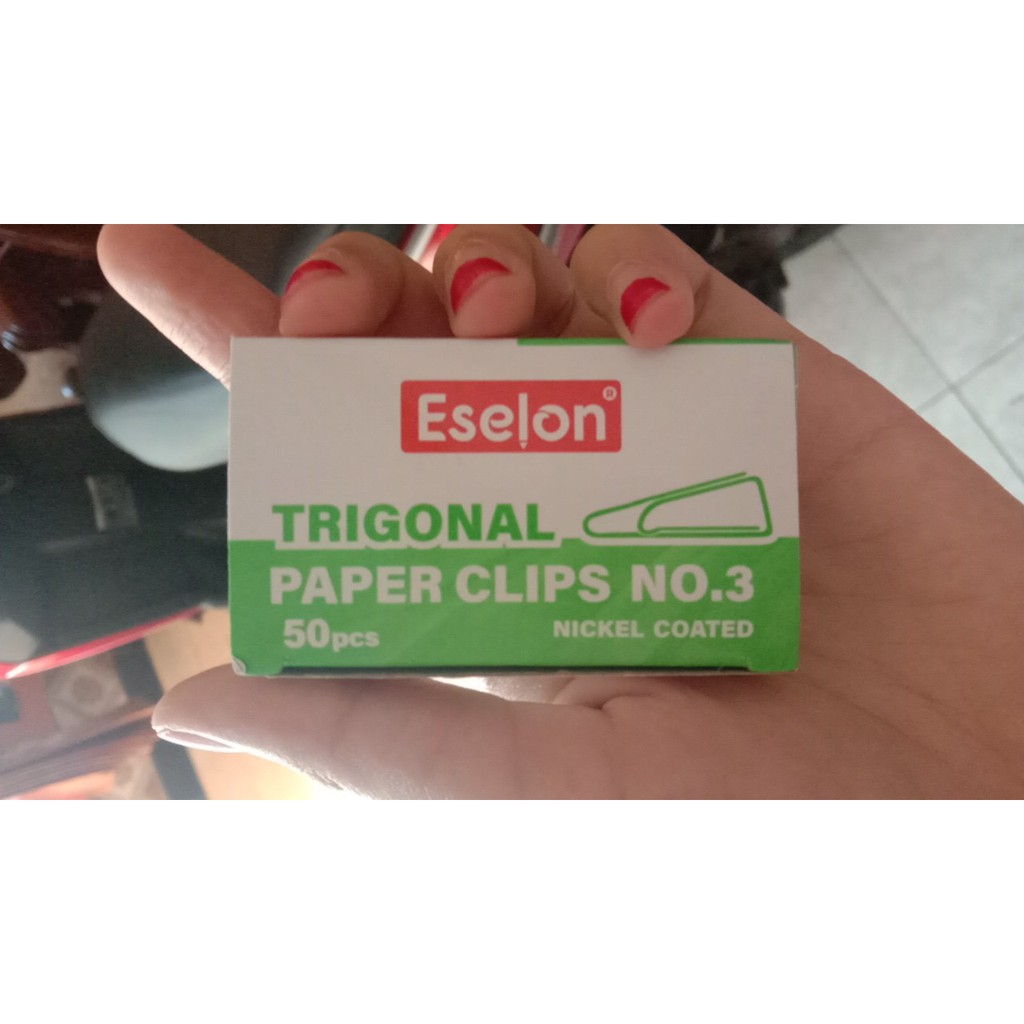

(27gr) Trigonal Paper Clips Ecer Box kecil / Clip Pembatas Buku