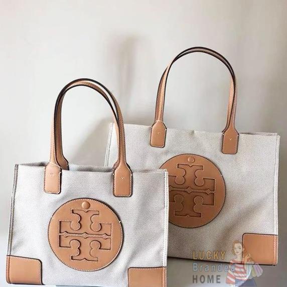 Tas TORY BURCH Ella Tote Bag Canvas Medium Classic - 100% ORIGINAL MURAH