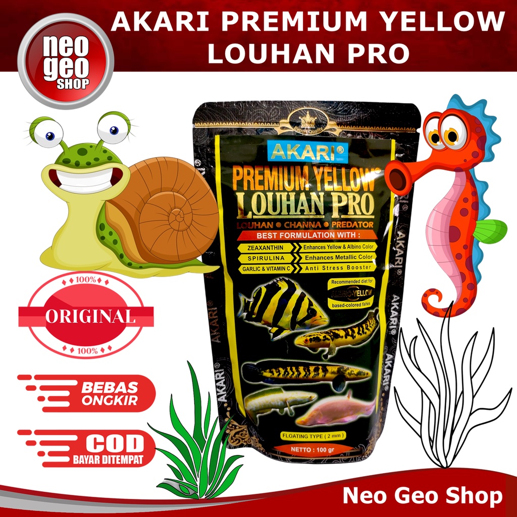 AKARI PREMIUM YELLOW LOUHAN PRO Makanan Ikan Channa Predator