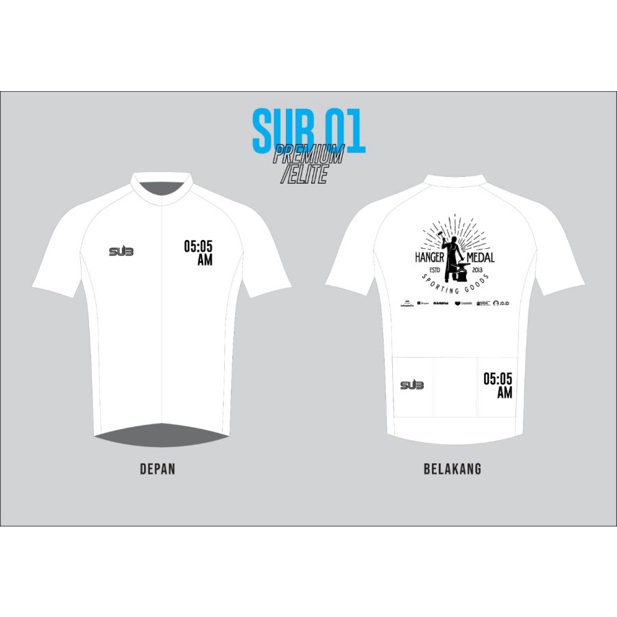 HANGERMEDAL WHITE SUBJERSEY SUB JERSEY BAJU SEPEDA 05 AM 05AM ELITE