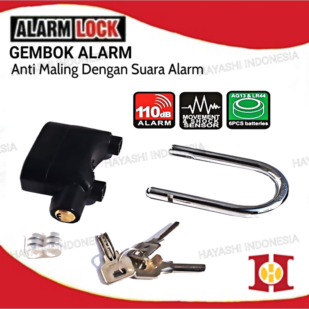 Gembok Alarm Anti Maling Alarm lock Kunci Gembok Alarm