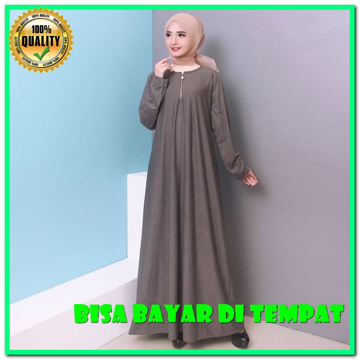 We-Store-Bju Gamis Wanita Terbaru-Gamis Syari Terbaru 2021-Bju Ga DR186 Jumbo Polos L - Xxxl Bahan