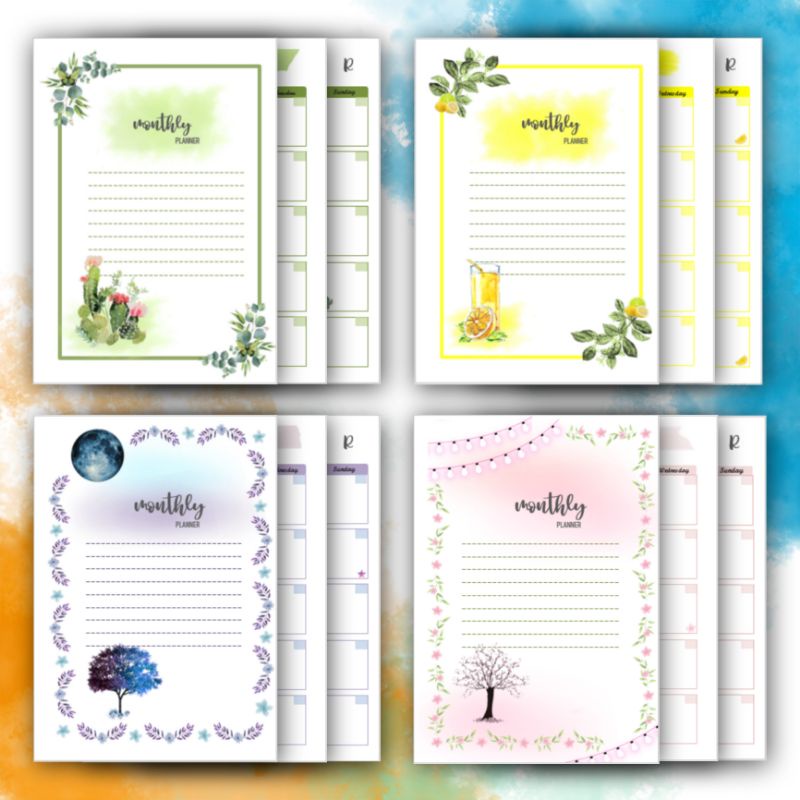 

Monthly Planner 12 Bulan / 1 Tahun