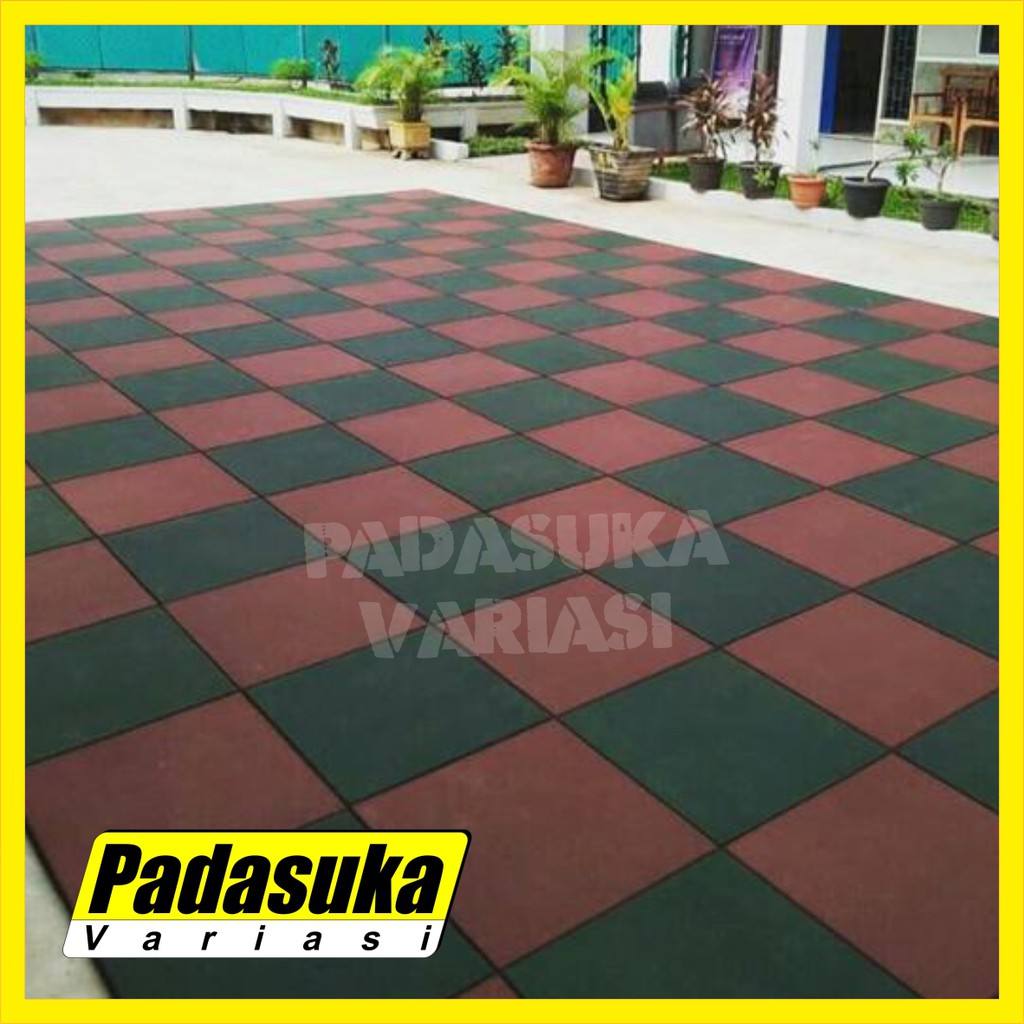 Rubber Tile 2cm Gym Karet Floor Lantai Karet Karpet Lantai Gym 50x50