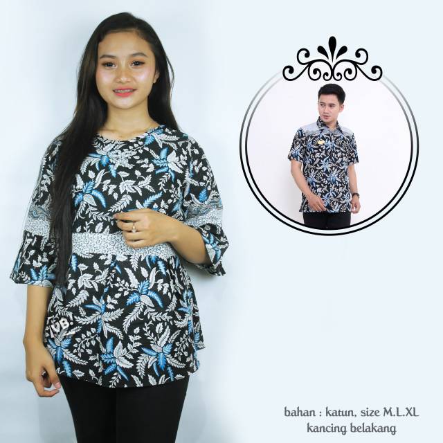Batik couple blarak biru