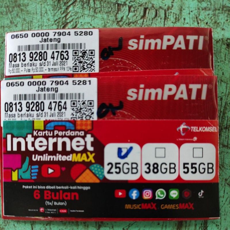 Perdana Data Telkomsel Unlimited 25GB