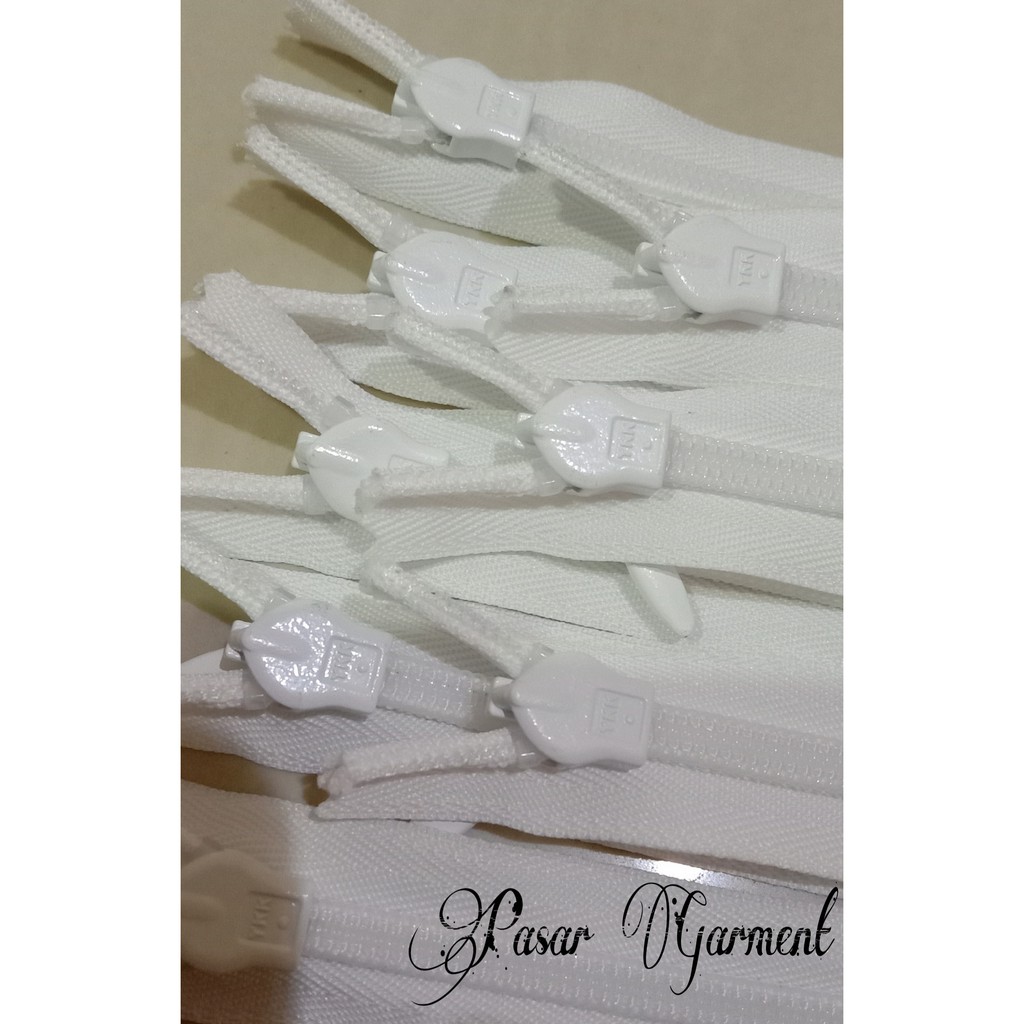 Resleting Jepang YKK 10" warna putih ( ngabisin Stok )