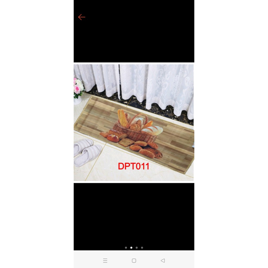 Keset Dapur Motif Buah Sayur Kue Ukuran 120 x 50 cm Anti Slip Lembut di Kaki