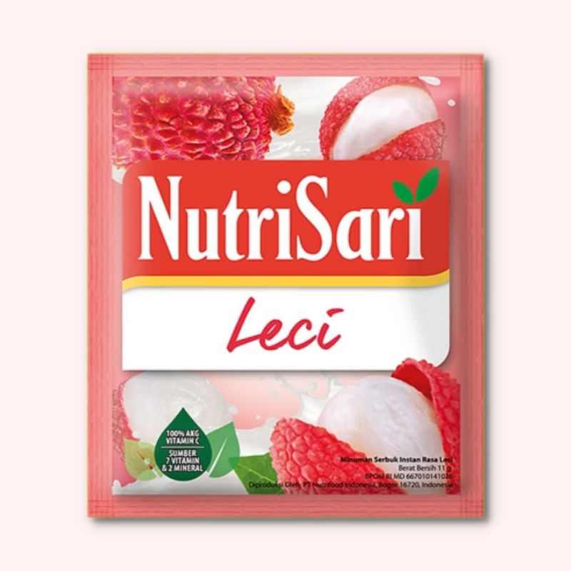 

Nutrisari Leci Minuman Serbuk Instan Rasa Leci 1 Renteng isi 10 Sachet @11 gr